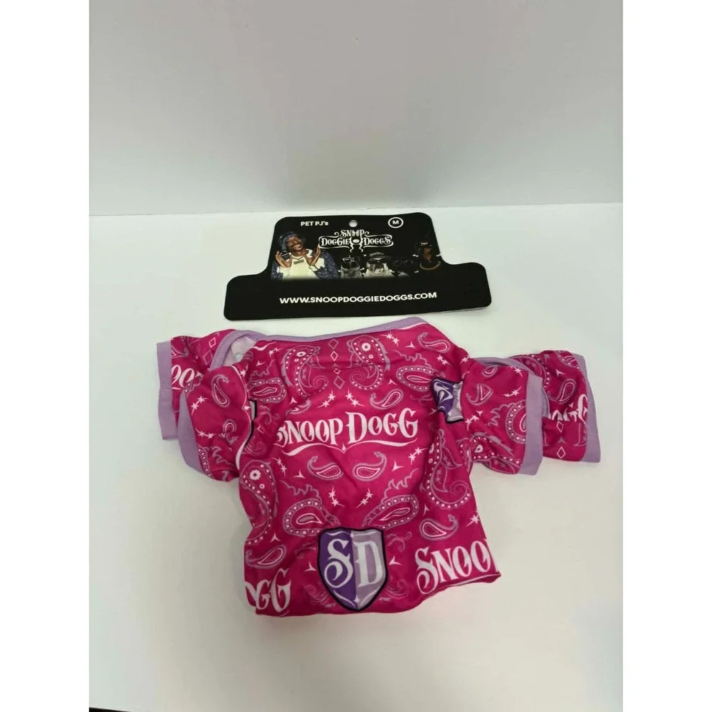 Snoop Doggie Doggs Pink Dog Pajamas Medium Pet PJs SD Logo‎ Jumpsuit Outfit
